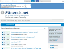 Tablet Screenshot of answers.minerals.net